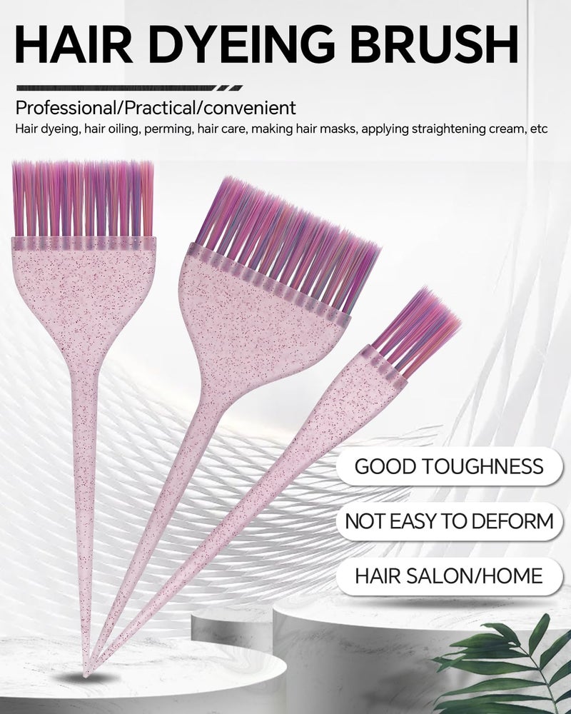 BarberTop 3 Pack Hair Color Brush Set - Professional Hair Dye Brush for Stylist, for Highlighting, Tint and Coloring Sections - Women Men Salon Use Home DIY Dyeing - Image 2